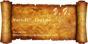 Varró Izolda névjegykártya